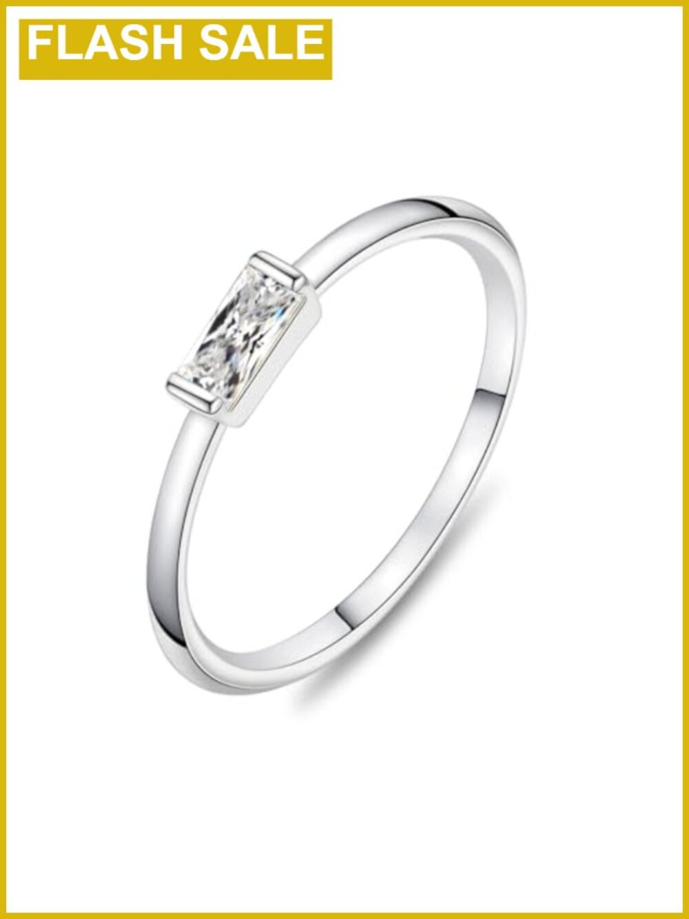 Non Tarnish Birthstone Rings for Women Stackable Silver Plated Crystal